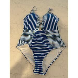 Sea Level Australia Blue and White Striped Swimsuit size 8